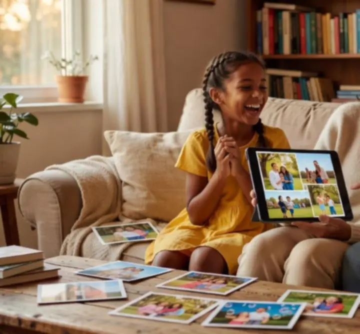 Uśmiechnięta rodzina po udanej sesji fotograficznej