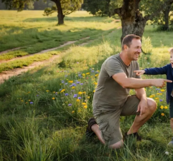 Naturalny, ciepły moment rodzinny uchwycony w kadrze