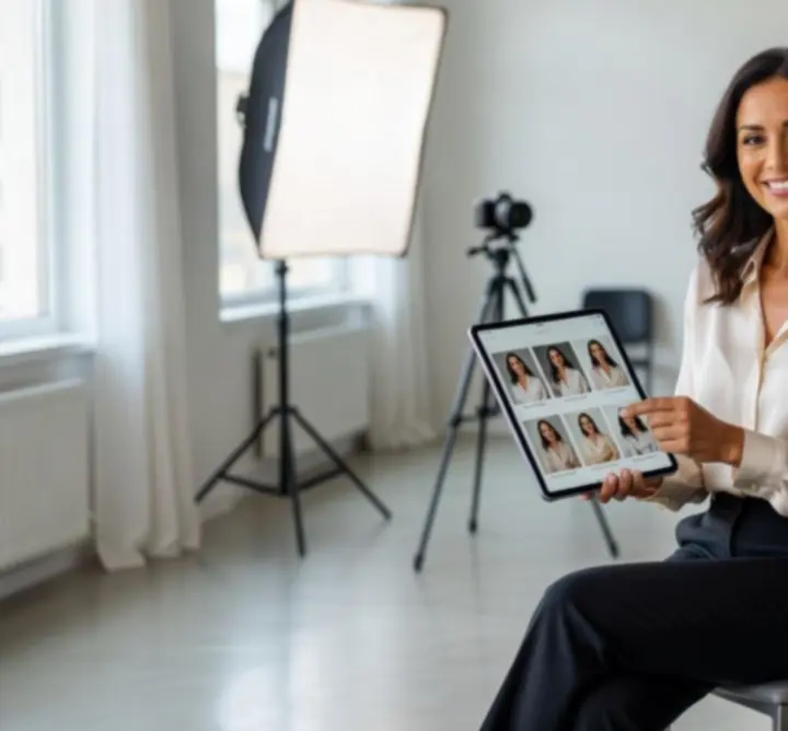 Klient zadowolony z efektów sesji portretowej